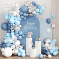 Dusty Blue White Silver Balloon Garland Arch Kit by Unknown