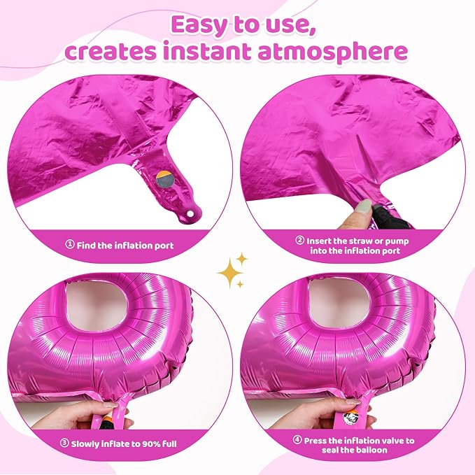 Hot Pink HOME Balloons, 40 Inch HOME Letter Balloons Home Balloon Banner - Image 3
