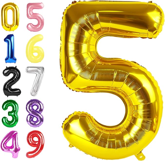 Number 4 Balloons 40 Inch Gold Balloon Birthday Decorations by Argthjy