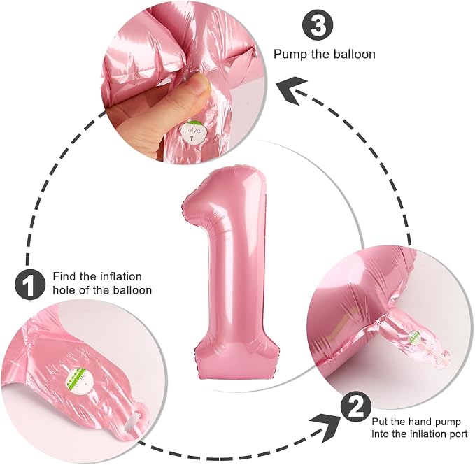 3 Balloon Numbers Party Decorations, 40In Pearl Pink Balloons - Image 7
