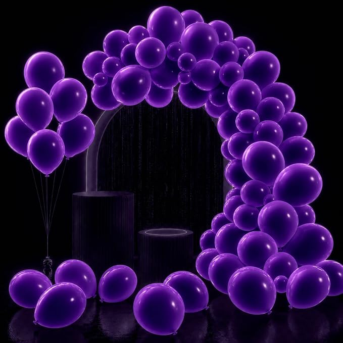 100 Pcs UV Neon Purple Balloons 12 inch Neon Party Supplies, Glow in the Dark by GYIPFIPA