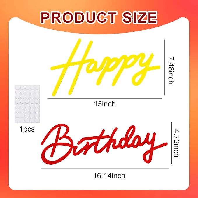 TONIFUL Happy Birthday Sign for Backdrop - Image 3
