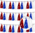 3P White Blue Red Tassel Banner Garland Metallic Foil Fringe Banner Tinsel by FENGNIAN