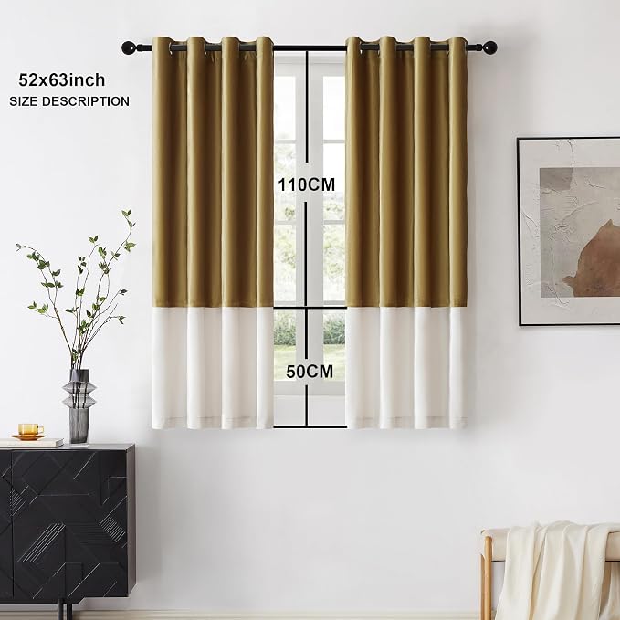 BULBUL Luxury Ivory Gold Curtains 63 inches - Image 6