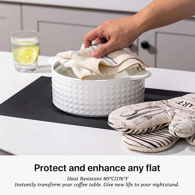 LEXMORE Placemats Set of 4 Vinyl/Plastic Woven Place Mats - Image 5