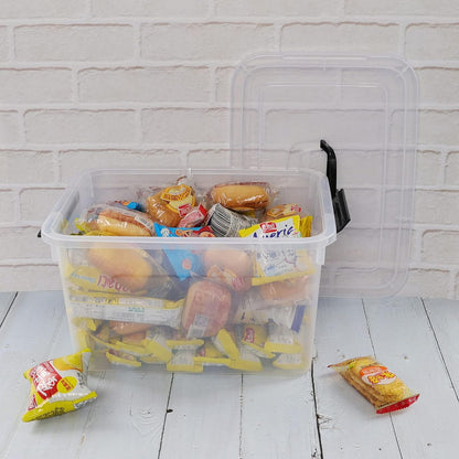 5 Liter Clear Storage Box, 4-Pack Plastic Latching Box with Lid