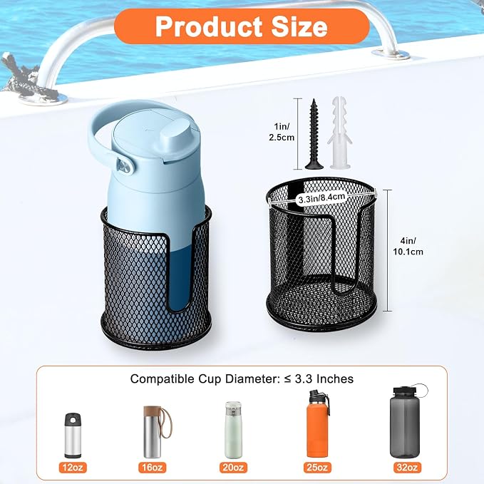 Linkstyle 3PCS Boat Storage Mesh Bag, Self Adhesive Marine Caddy Organizer - Image 2