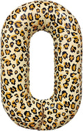 40Inch Large Leopard Print Number 0 Foil Balloons Cheetah 0th Wild One First by Unknown