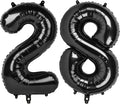 28 Balloon - Black Birthday Number Balloons, 40 Inch Decorations Men Women | by ALPHADELTAPI