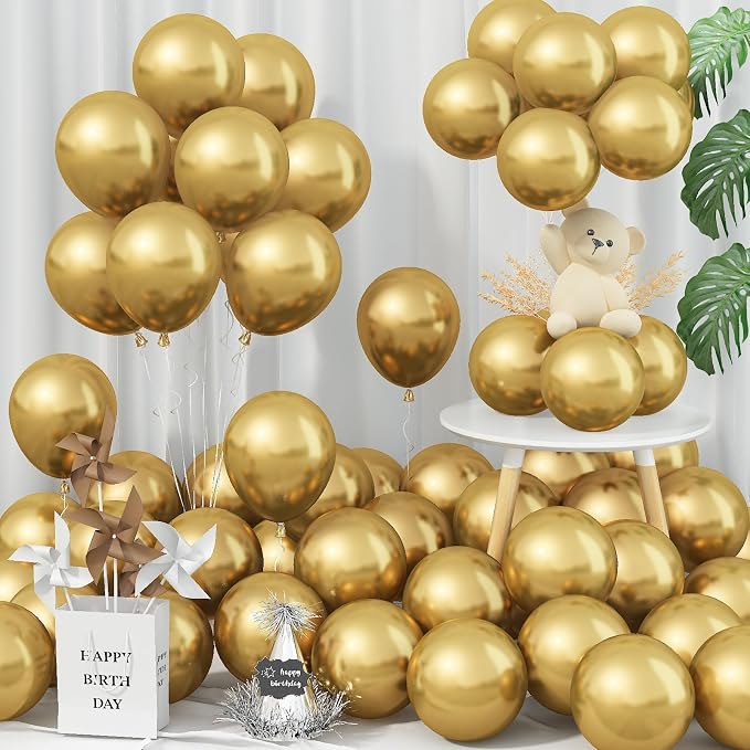 Jobkoo 5 Inch Gold Balloons by Jobkoo