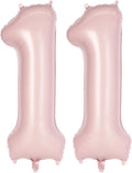 Light Pink Number 11 Balloon, 40 Inch Giant Mylar Number Balloons, Large Foil by AIQINHU