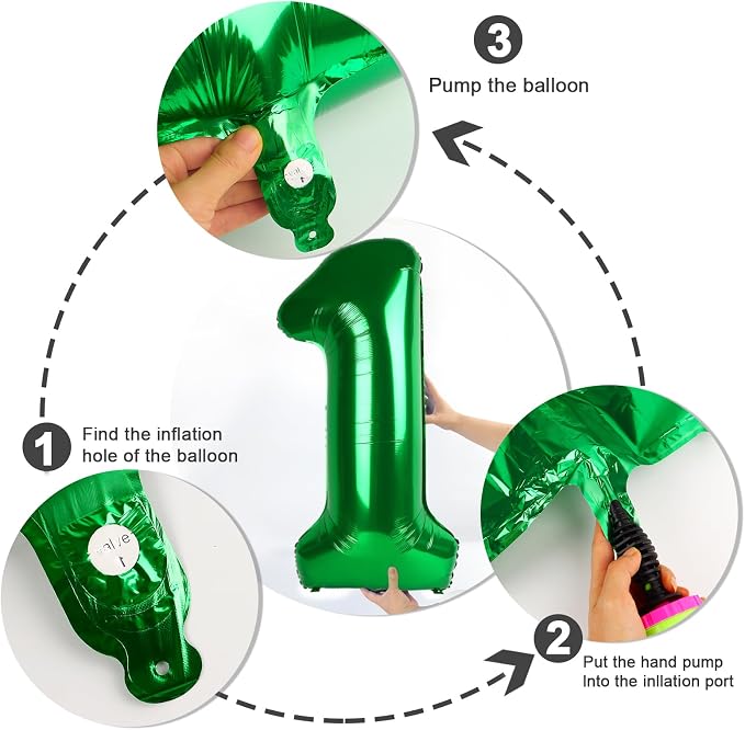 Number 10 Balloon 40Inch for 10 Year Old Birthday Decorations, Dark Green | - Image 9