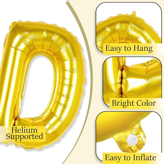 Gold YOU DID IT Congratulations Banner, 16 inch YOU DID IT Letter - Image 3