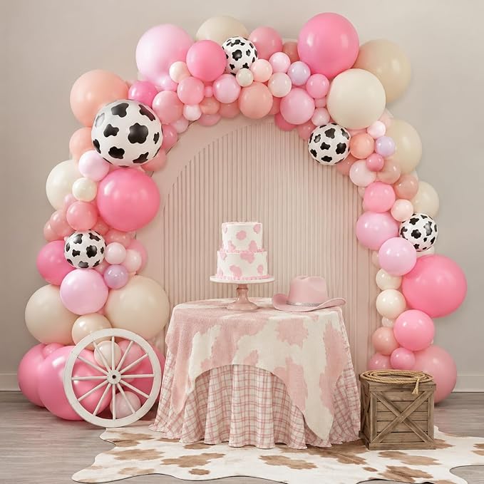 Pink Cow Print Balloons, Cow Balloons 50pcs 12 Inch Pastel Pink Macaron Pink - Image 5
