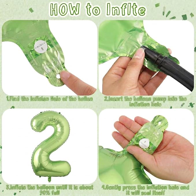 Light Green Number 12 Balloon 40 Inch, Glossy Double Digit Decoration | - Image 5