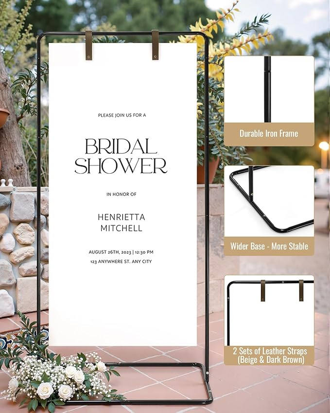 Wedding Welcome Sign Stand, Welcome to our Wedding Sign Holder, Linen Sign Stand - Image 4
