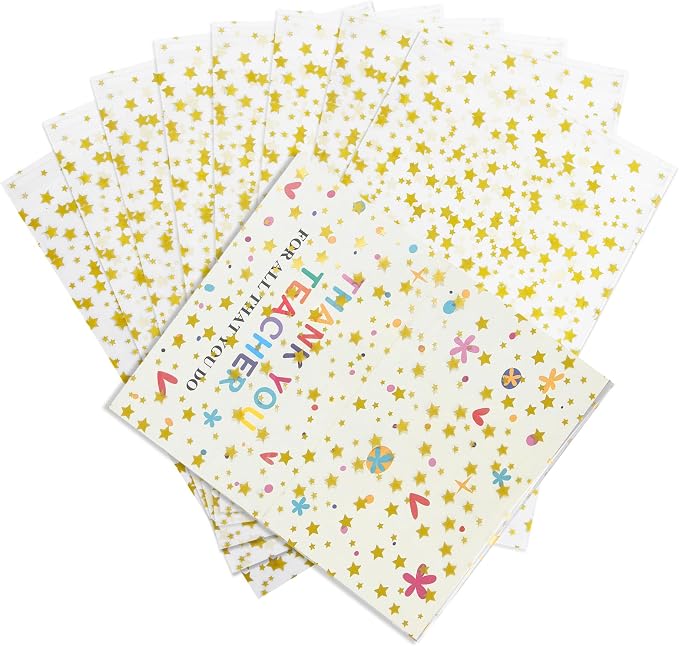 COQOFA 100 Pcs Star Printed Sealable Gift Wrap Cello Cellophane Bags Self by COQOFA