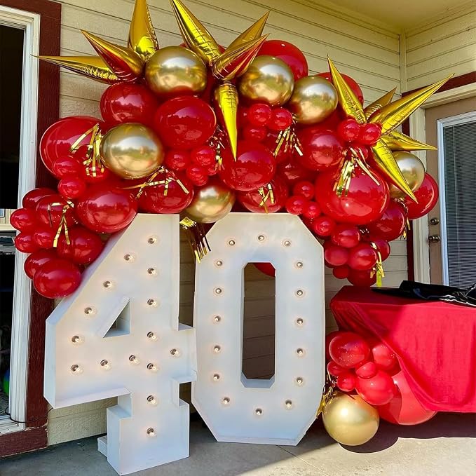 Red and Gold Balloons, Thick & Durable, - Image 5