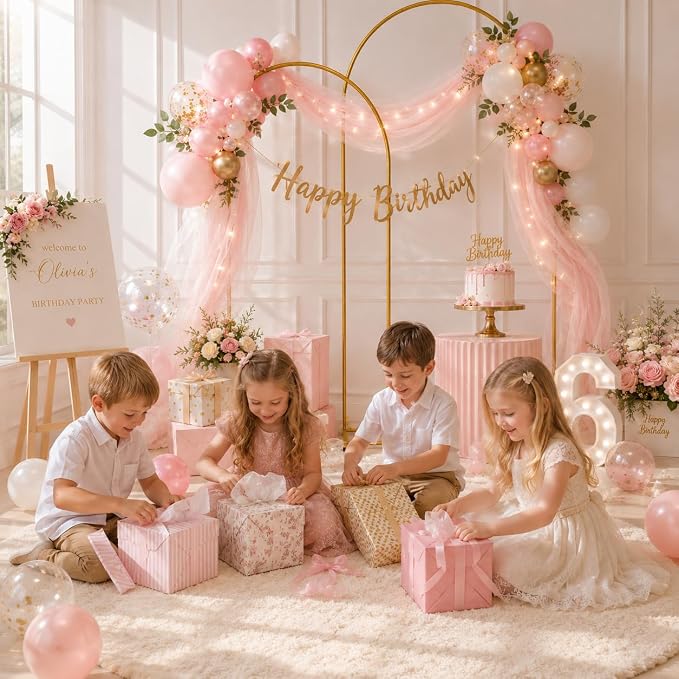 2 Pack Arch Backdrop Stand, Balloon Arch Stand | Metal Background Arch Stand - Image 6