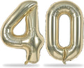 Champagne Gold Number 40 Birthday Balloons, 40 Inch Large Light Gold Foil by Lingqiang