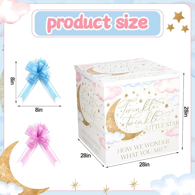 AmazingSpark 28in Giant Gender Reveal Gift Box - Image 3