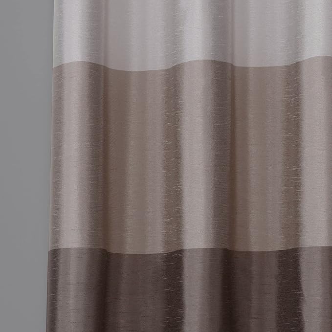 EXCLUSIVE HOME Chateau Striped Faux Silk Grommet Top Curtain Panel Pair - Image 2