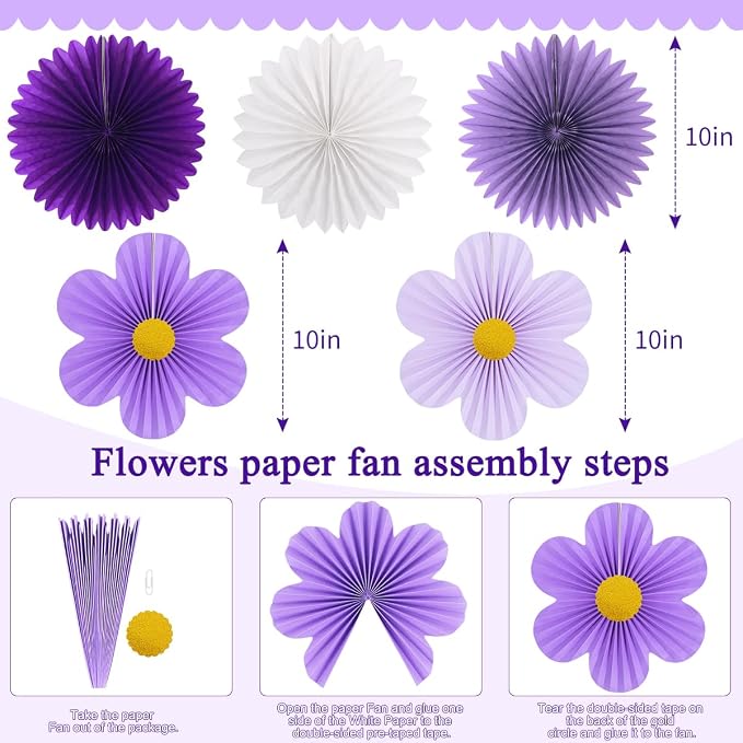 zilue Paper Fans Party Decorations Paper Flowers Decorations - Image 4