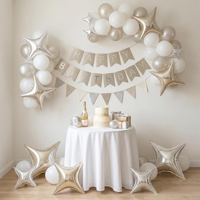 Silver Star Balloons, 26 Inch and 10 Inch Silver Stars Shaped Balloon - Image 6