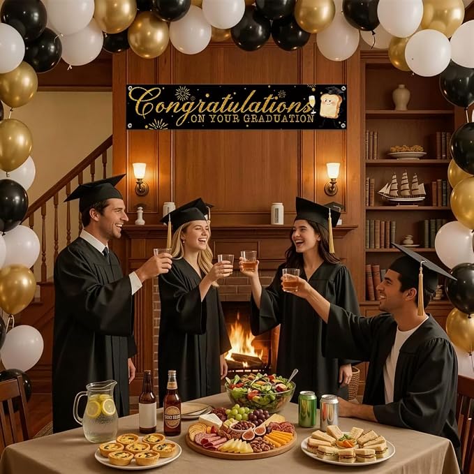Graduation Party Banner Decor, Congratulations on Your Graduation Hanging Sign - Image 6