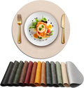 UnivoColors Placemats Round Faux Leather Placemats Set of 4-Waterproof-Wipe by UnivoColors