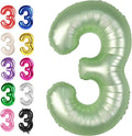 Sage Green Number 3 Balloon 40 inch, 3rd Birthday Party Balloons Decorations | by Upgesy