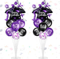 Jenaai Purple and Black 27 Pcs 2026 Graduation Balloon Centerpiece by Jenaai