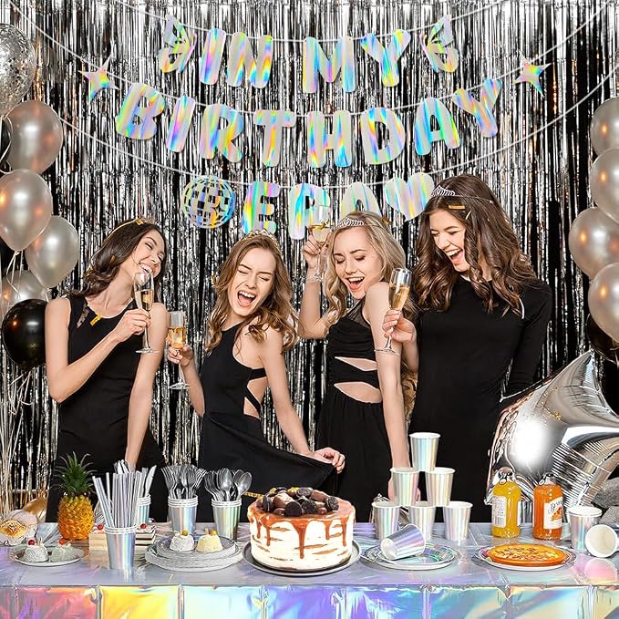 Iridescent In My Birthday Era Banner, Pre-Strung Fun Birthday Decorations - Image 7