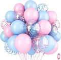Pink and Blue Balloons Set, 35 Pack Pastel Pale Blue Pink Confetti Latex by Isndare