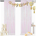 ShinyBeauty 2PCS 4x7FT Iridescent White Sequin Backdrops| Sparkle Photo Background for Parties & Events | Elegant & Durable Shimmer Backdrop Curtain Panels