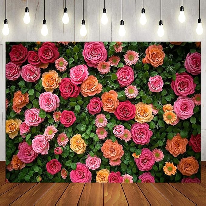 7X5ft Floral Backdrop for Photography Valentine's Day Backdrop Wedding by Hnzwbxg