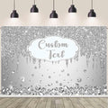 AIBIIN 7x5ft Personalized Customization Happy Anniversary Backdrop Silver by AIBIIN