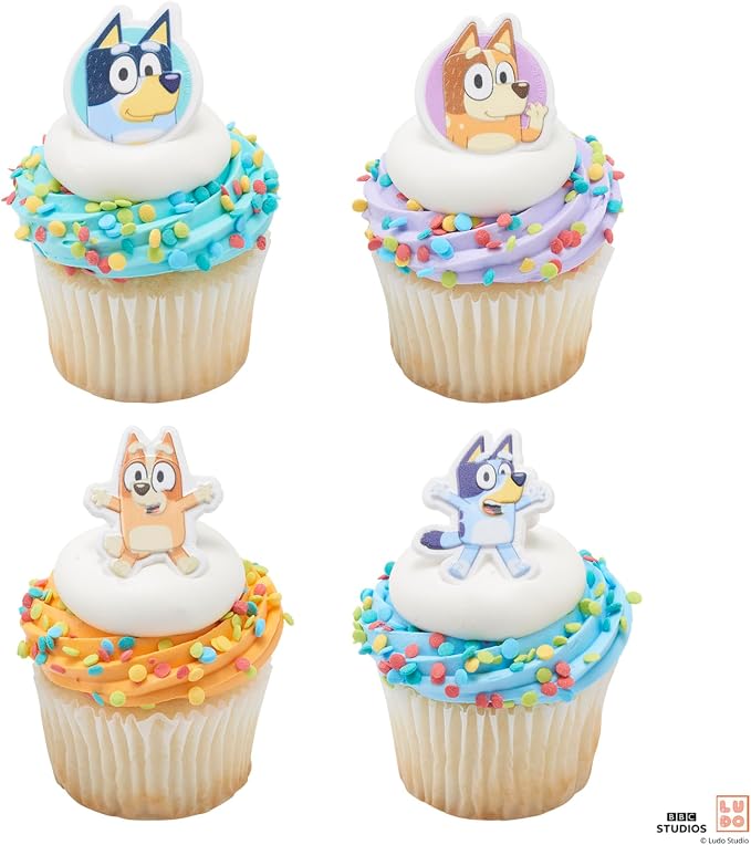 DecoPac Bluey So Much Fun Rings, 24 Cupcake Decorations Featuring Bluey - Image 10