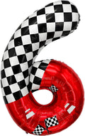 1 pack racing theme 40-inch digital foil balloon, featuring black and white by laackys