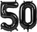 Black Number 50 Balloon 40 Inch, 50th Birthday Party Decorations Men Women | by IWERP