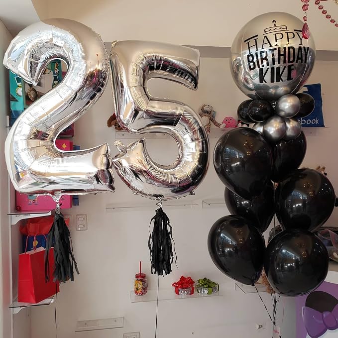 40 Inch Silver 45 Balloons Giant Number 45 Balloons Silver 45 Birthday Balloons - Image 4
