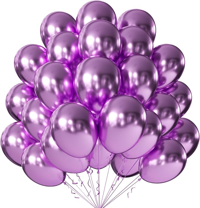 10 Inch Metallic Purple Balloons by KALOR