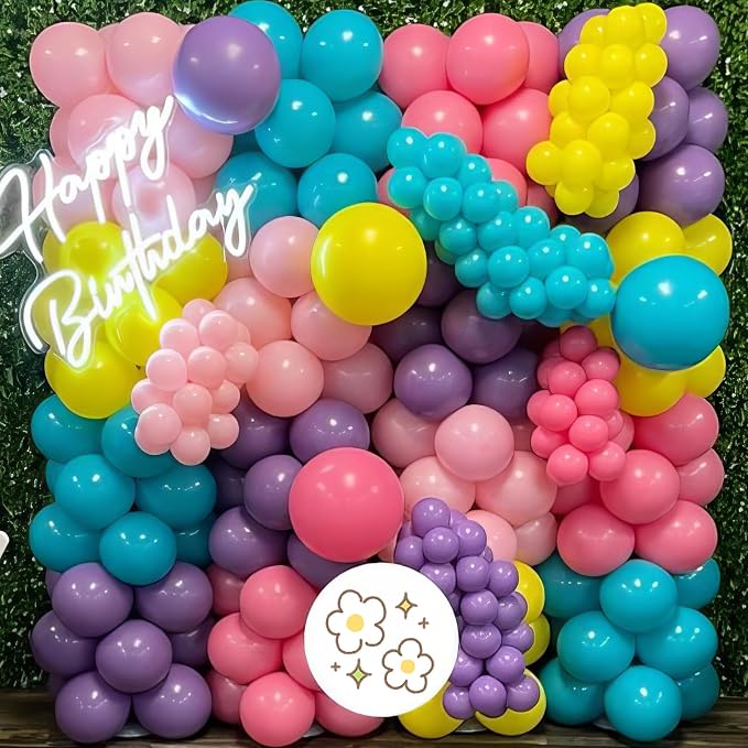 Boho Rainbow Balloons, Rainbow Colorful Balloon, Retro Ivory White Yellow - Image 6