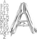 40 Inch Silver Letter A Balloons, DIY Phrase Foil Alphabet Letter A Balloons by LHOAVWE