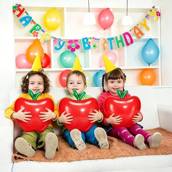 QDTK Back to School Balloons Red Apple Inflatable Balloon 12’’ Large Apple - Image 4