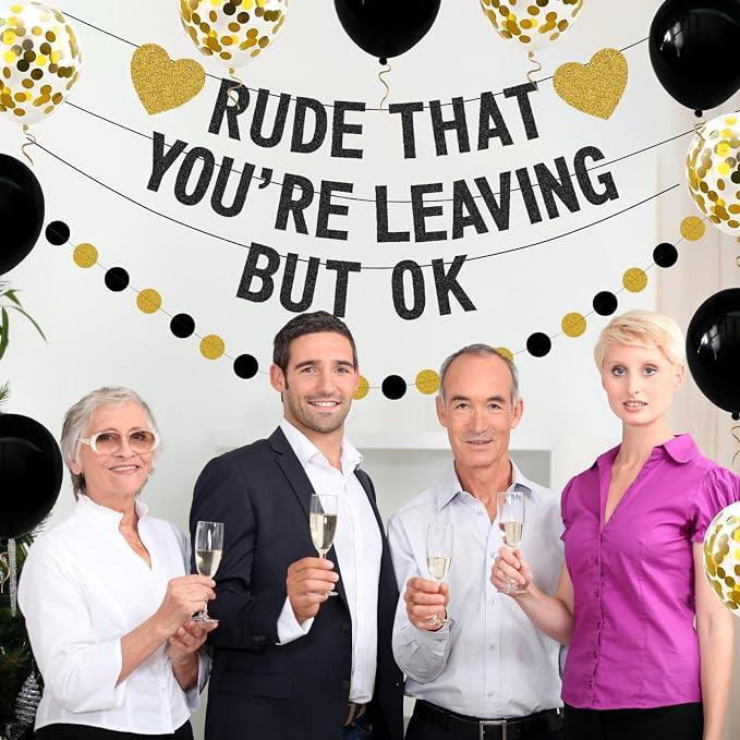 Rude That You're Leaving But OK Banner, Going Away Party Decorations - Image 8