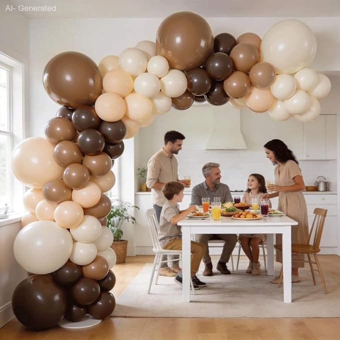 Brown Beige Nude Balloons Neutral Arch Kit, Party Decor. | Nude, coffee brown - Image 4