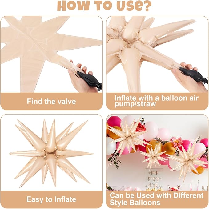 10 Pcs Star Balloons Explosion Balloons Foil Cone Balloon Magic - Image 7