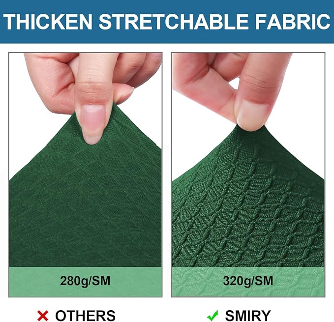 Smiry Waterproof Seat Covers for Dining Room Chairs, No Rear Covers | Stretch - Image 5