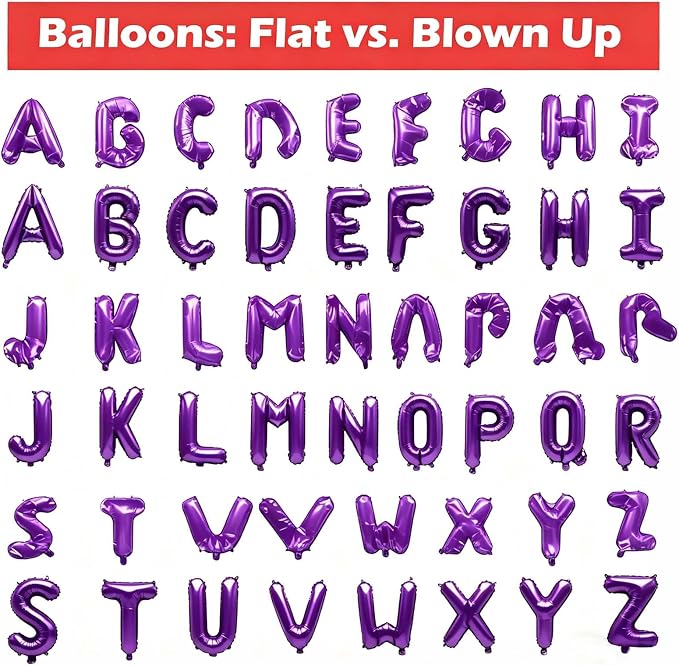 52 Pcs Purple Letter Balloons, Custom 2 Set A-Z Set - Image 4